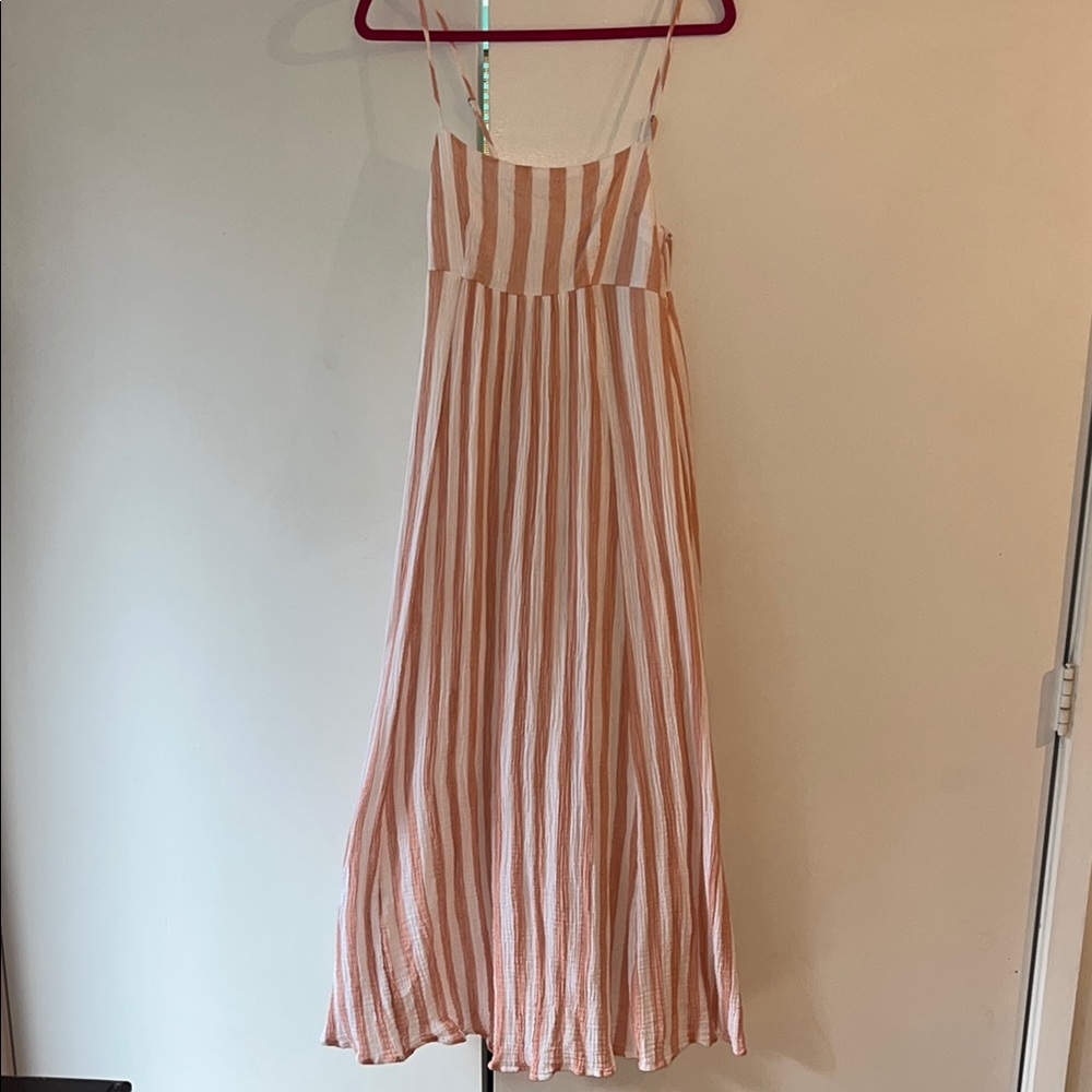 Abercrombie Striped Peach and White Maxi Dress